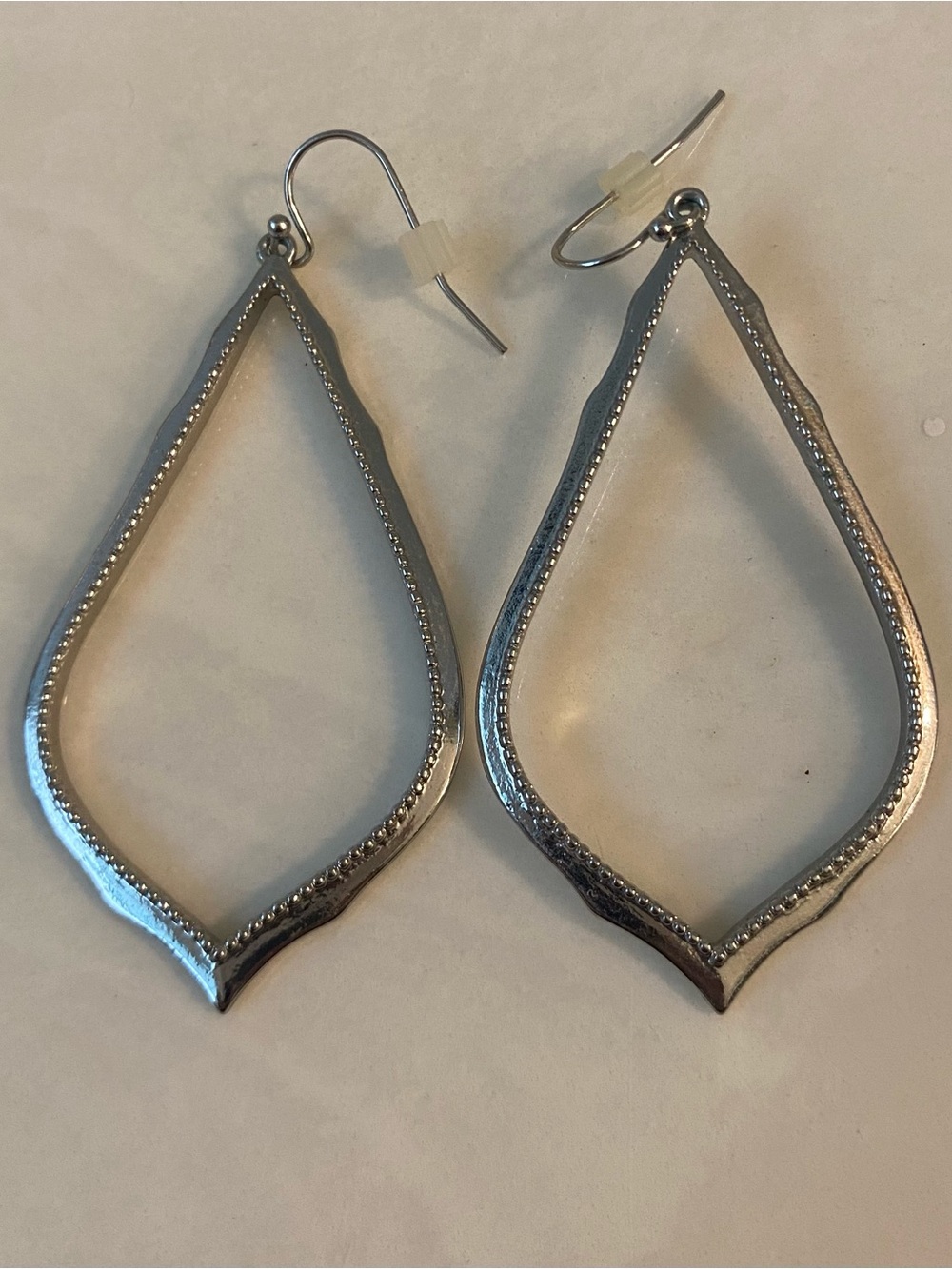 Silver Teardrop Dangle Earrings - Women Jewelry